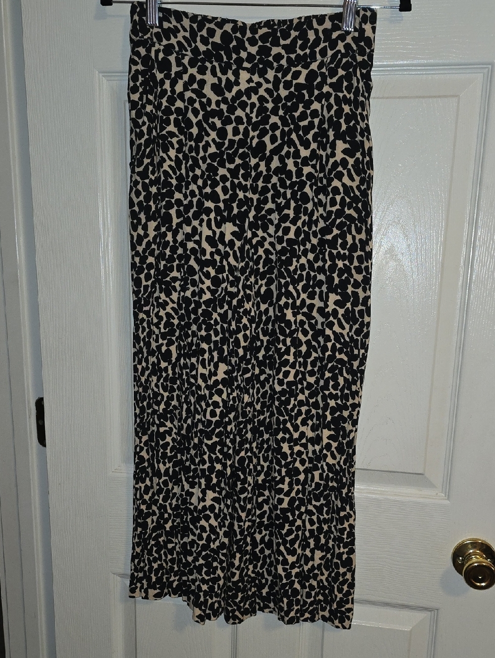 H&M Wide Leg Pants in Black and Cream Leopard